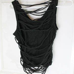 ILLIG brand black strappy goth shirt